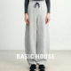 Basic 抽绳运动长裤 House 百家好刚需时髦撞色格子拼接弧形休闲裤