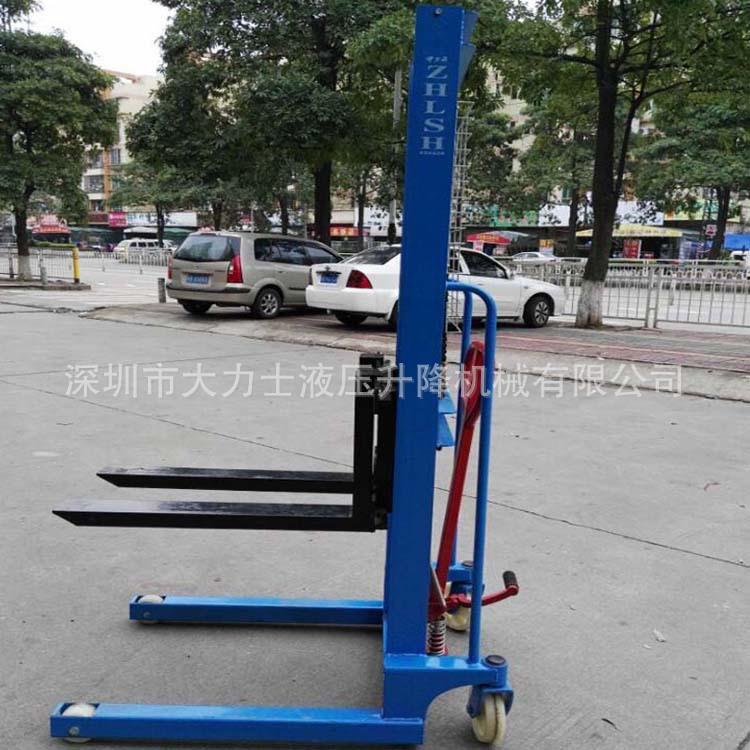 1吨2吨吨手动堆高车手摇液压升高车脚踩升降搬运叉车