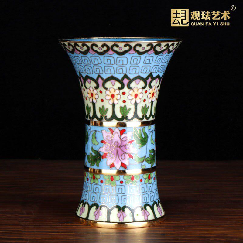 观珐景泰蓝笔筒桌面摆件香桶北京工艺品家居装饰品会议外事毕业礼