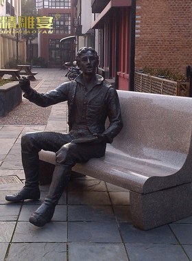 城市园林拍照摄影铜雕玻璃钢仿铜人物雕塑制作户外大型铸铜雕像