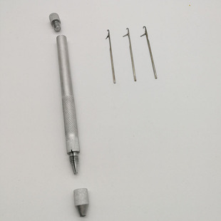 第二代羽毛接发钩针金属钩针拉发钩针金属多用工具假发银色材质