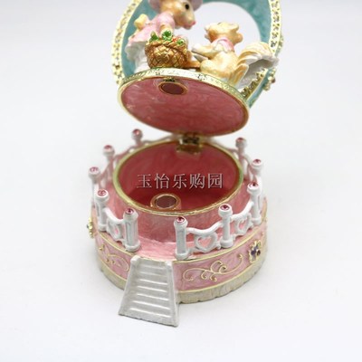 锡金属工艺品欧式宫廷风兔子花园摆件柜台摆设品摆饰家居摆设品