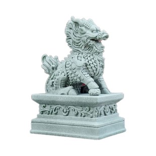 石狮子一对镇宅家用摆件镇家之宝神兽麒麟公母一对鱼缸造景