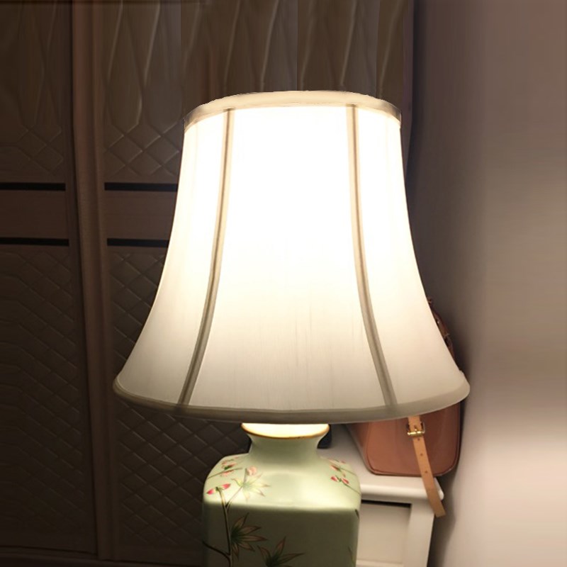 欧布艺灯罩外壳台灯落地灯客厅卧室书房床头家居酒店酒吧白色圆形
