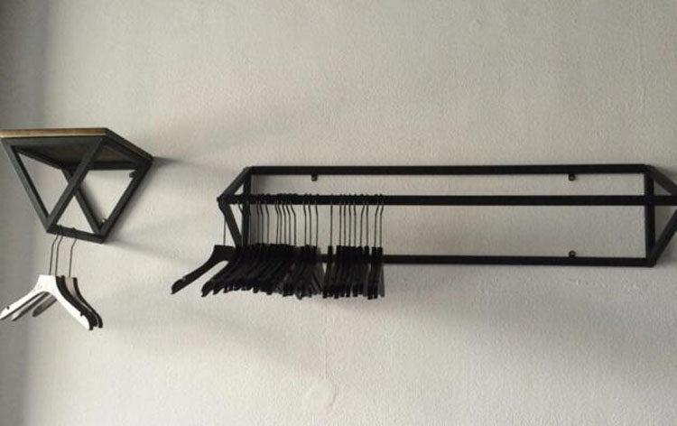 时尚铁艺服装展示架创意正侧挂配套服装架墙上女装店壁挂衣架吊杆