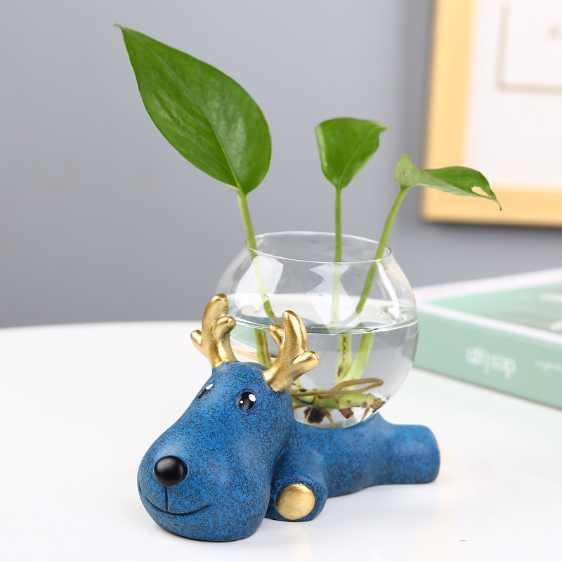 创意个性卡通水培器皿花瓶水养绿萝玻璃透明花器花盆插花桌面摆件,鲜花速递/花卉仿真/绿植园艺,花瓶,淘宝优惠券,粉丝福利购,淘宝优惠卷