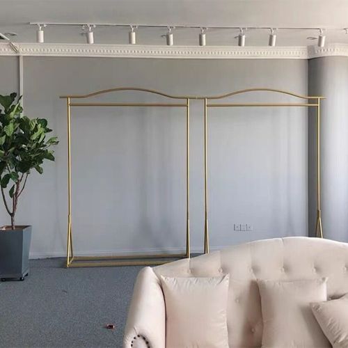 婚纱店专用展示架礼服旗袍货架铁艺落地金色影楼秀禾服挂衣货架子
