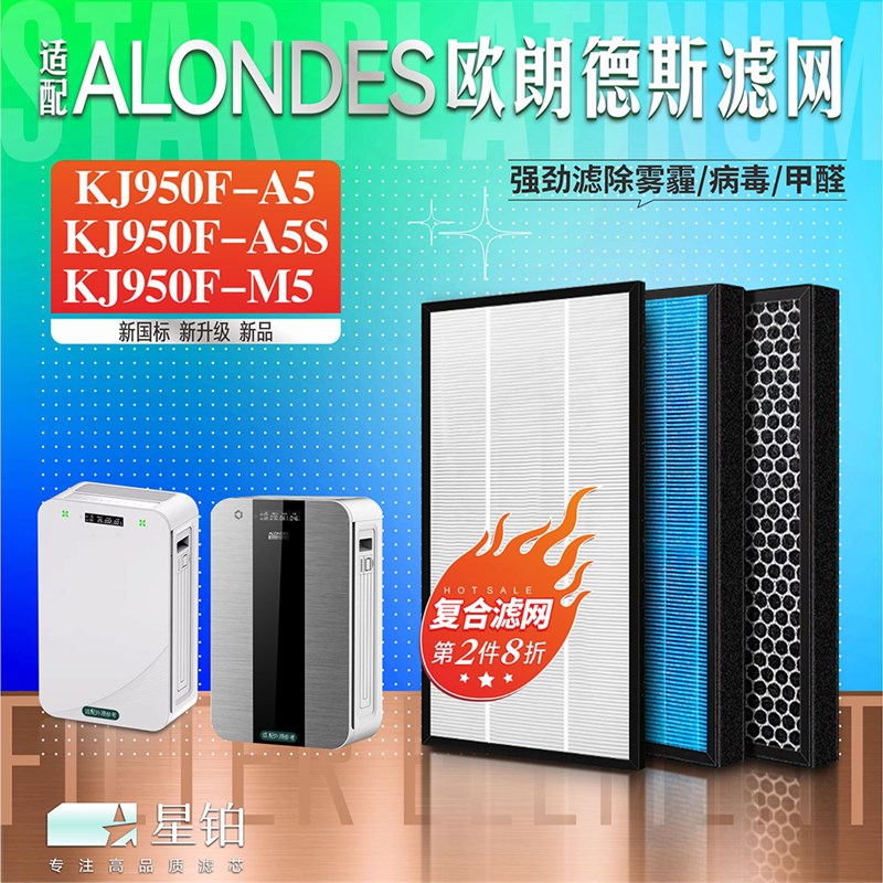 适配欧朗德斯空气净化器过滤网KJ950F-A5/MS除甲醛 KJ900F-A5滤芯
