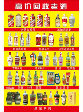高价回收老酒海报展板回收名酒當老酒匠墙贴墙纸装饰画KT板