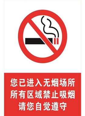 禁止吸烟警示牌请勿吸烟标识严禁烟火标志厂区指示提示牌示牌