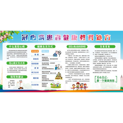 素材医院门诊部所卫生站海报展板冠心病宣传展板海报印制墙贴纸