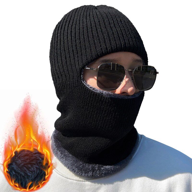 围巾帽子两用帽围脖柔软护耳冬季骑电动车防风加绒保暖头套2023