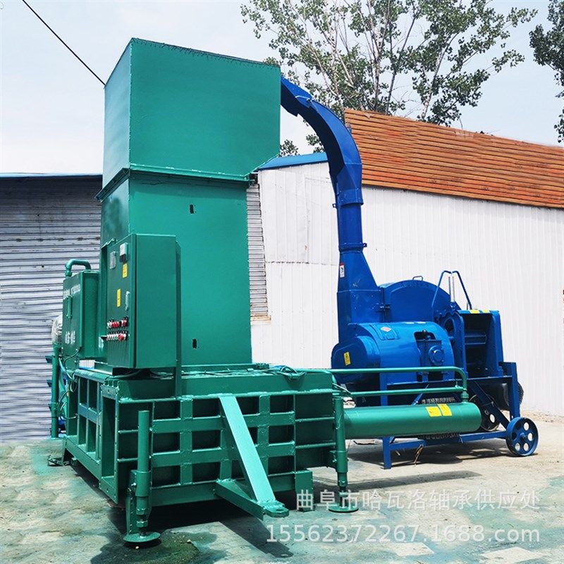 黄储秸秆粉碎压块机 棉籽稻壳打包套袋机 牛羊青储饲料打包机