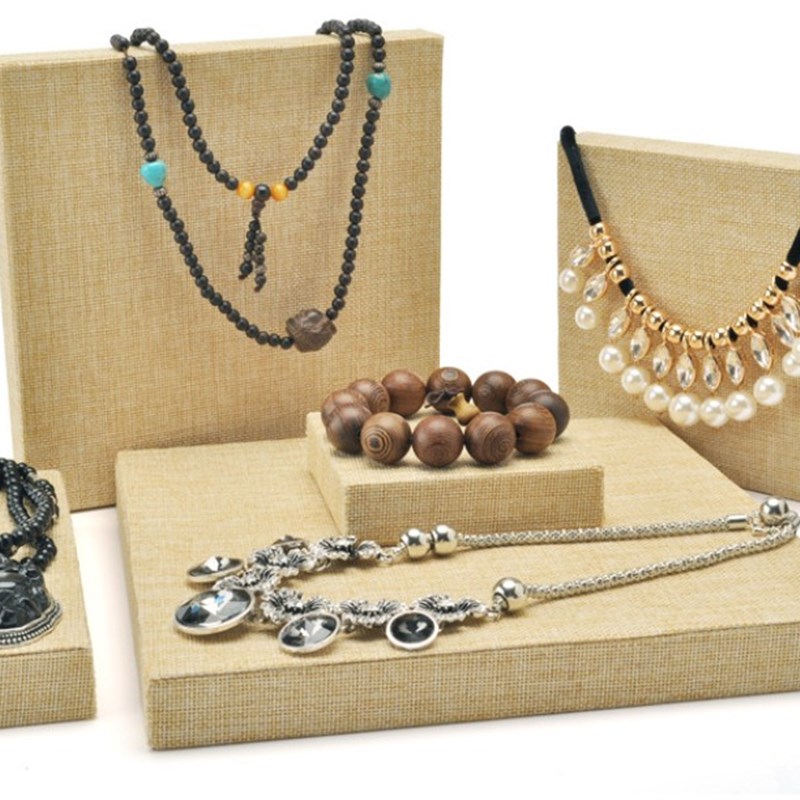 麻布珠宝店首饰展示道具拍摄背景手串念珠文玩佛珠手镯项链展示架