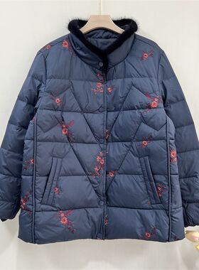奶奶装冬装羽绒服外套女中老年人妈妈装保暖衣L服老太太棉袄60岁7