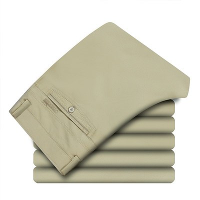 夏季薄款中年男士休闲裤男直筒宽松中老年爸爸裤子男长裤高腰