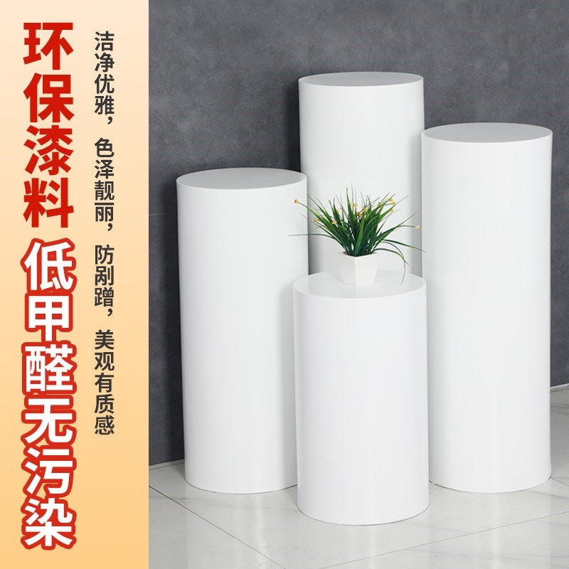 圆展示柜陈列柜烤漆地台橱窗模特站台网红摆台手办柜展示台底座