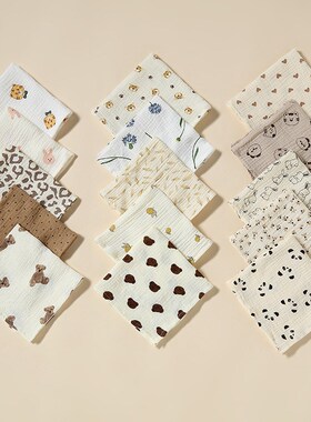 婴儿口水巾纯棉柔软小方巾宝宝专用洗脸洗脚新生儿童擦脸纱布毛巾