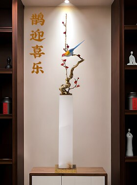 玄关壁龛竖高g细长型摆件别墅客厅高档大气轻奢落地装饰品乔迁礼