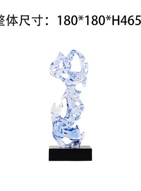 创意新中式现代透明树脂假山石摆件客厅茶几书桌玄关家居饰品摆件