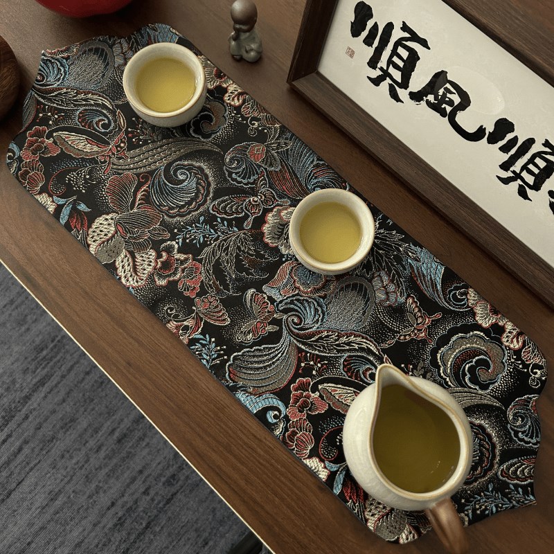 中式禅意茶席茶具茶p桌垫布干泡小茶席茶旗一人桌旗茶桌布垫子