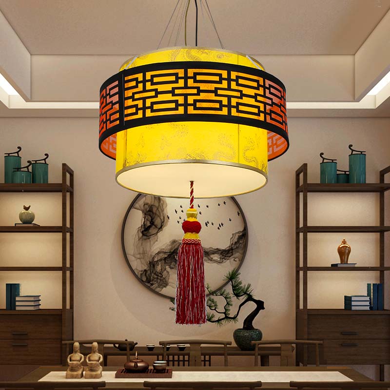 中式灯饭厅火锅店吊灯湘菜馆饭店包厢灯茶室走廊过道中式灯笼吊灯