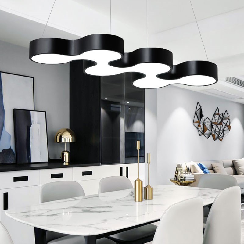 创意S形珊瑚造型灯办公区餐厅前台艺术吊灯曲线波浪工业风led灯具