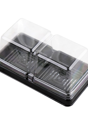 烘焙蛋黄酥雪媚娘2粒装包装盒泡芙肉松小贝冰皮两格西点盒子