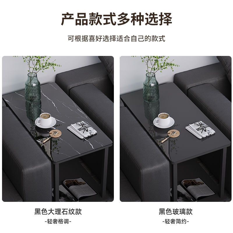 沙发中间小茶几小方桌办公室接待室小边几小茶台钢化玻璃边桌