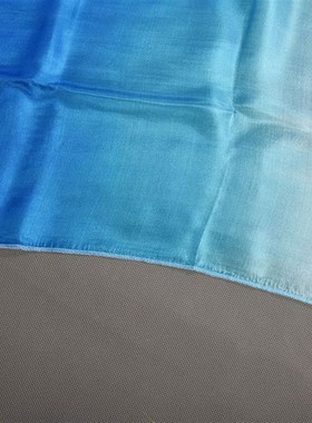 舞蹈手绢女真丝渐变绿色古典舞红手帕丝巾跳广场肚皮舞小方巾丝绸