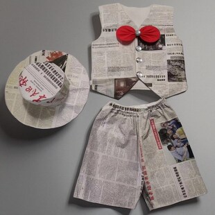 环保时装秀服装儿童走秀衣服幼儿园手工diy材料包废物利用科技节