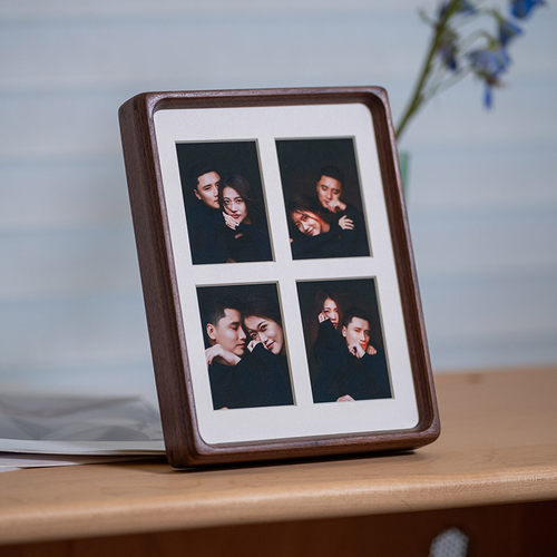 情侣宫格相框摆台diy洗照片定制加打印6寸高级感纪念礼物实木摆件