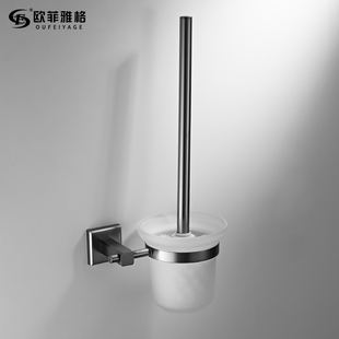 拉丝枪灰卫生间马桶刷架子全铜厕所刷架马桶刷杯套装壁挂坐便器刷