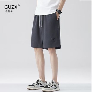 男士 字母钢印宽松百搭直筒五分裤 休闲短裤 美式 2025夏季 高级灰薄款