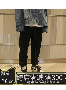 第六季主线6th FOG风高街长裤束脚飘带抽绳纯黑色男运动裤卫裤潮