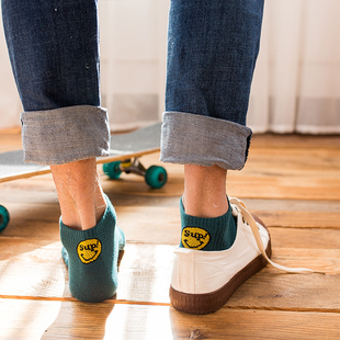 学院风夏季 短袜防臭中筒棉袜韩版 短筒袜男 潮流中袜个性 袜子男薄款