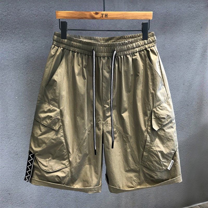 山系露营风轻薄冰丝速干工装短裤男士休闲运动套装夏季宽松五分裤,男装,短裤,淘宝优惠券,粉丝福利购,淘宝优惠卷