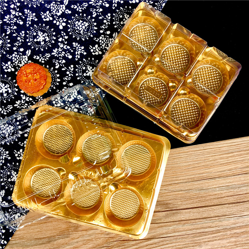6格塑料托盘中秋月饼内托糯米糍艾草青团麻糬内衬托六连格托100个