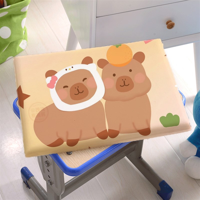 卡皮巴拉学生坐垫教室方形椅垫课桌椅垫防滑地垫加厚加高屁垫