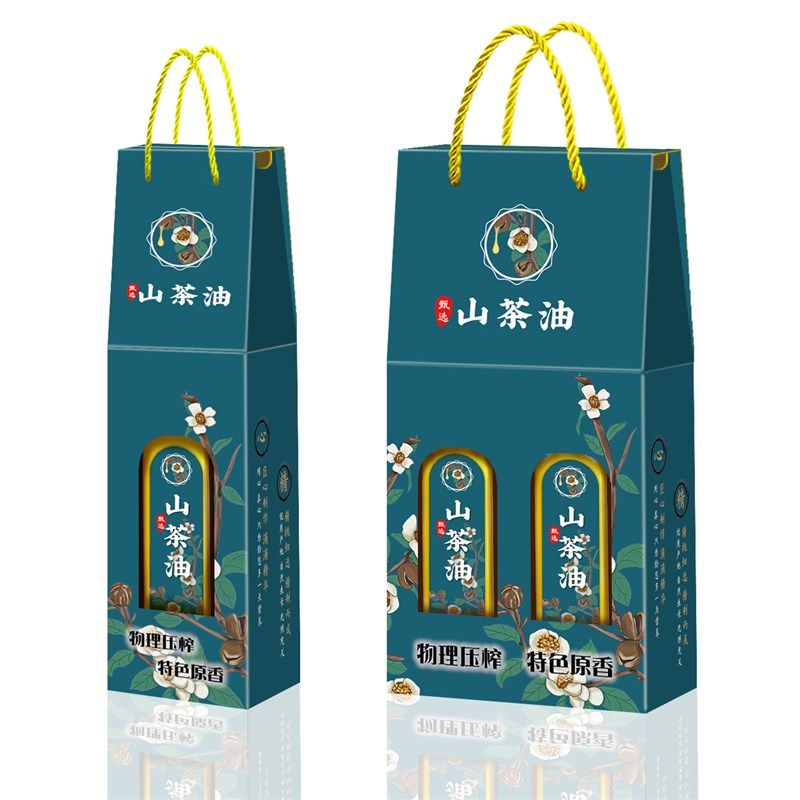 个山茶油包装盒野生茶籽油礼品盒食用植物油营养保健油纸箱彩盒