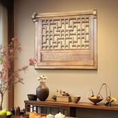 仿古装 饰窗实木格上翻窗户做旧推拉窗传统复古风画师茶室