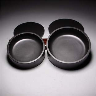 天然歙砚 带盖砚台墨海石盖密封金星砚台文房书法绘画