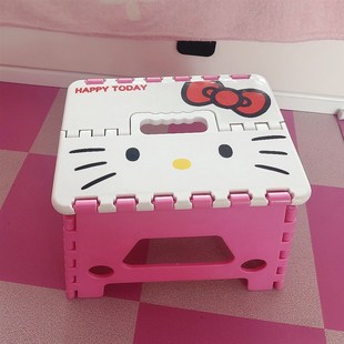 大脸itty猫板凳卡通加厚塑料折叠椅子儿童家用便携式 小板凳