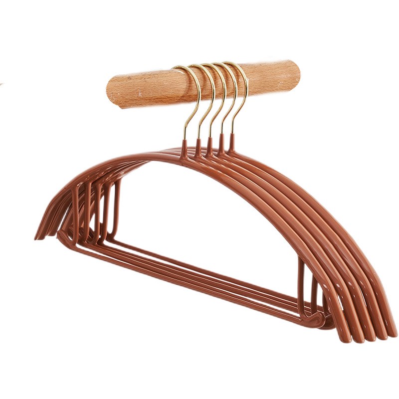 浸塑防滑衣架金属大衣架带挂钩宽肩无痕挂衣架子家用衣撑晾晒衣架