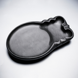 万石君国家非遗安徽歙砚精品水波纹天然仿古三足蝉砚原装书法用品