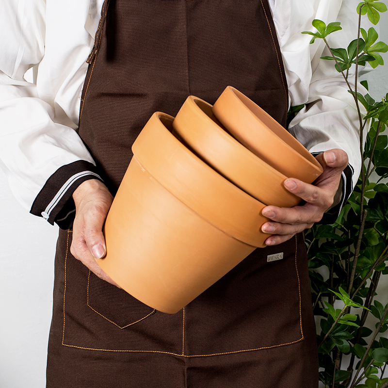 特大号口径圆形绿植大型花盆红陶土花盆园艺景观花盆细质落地陶盆