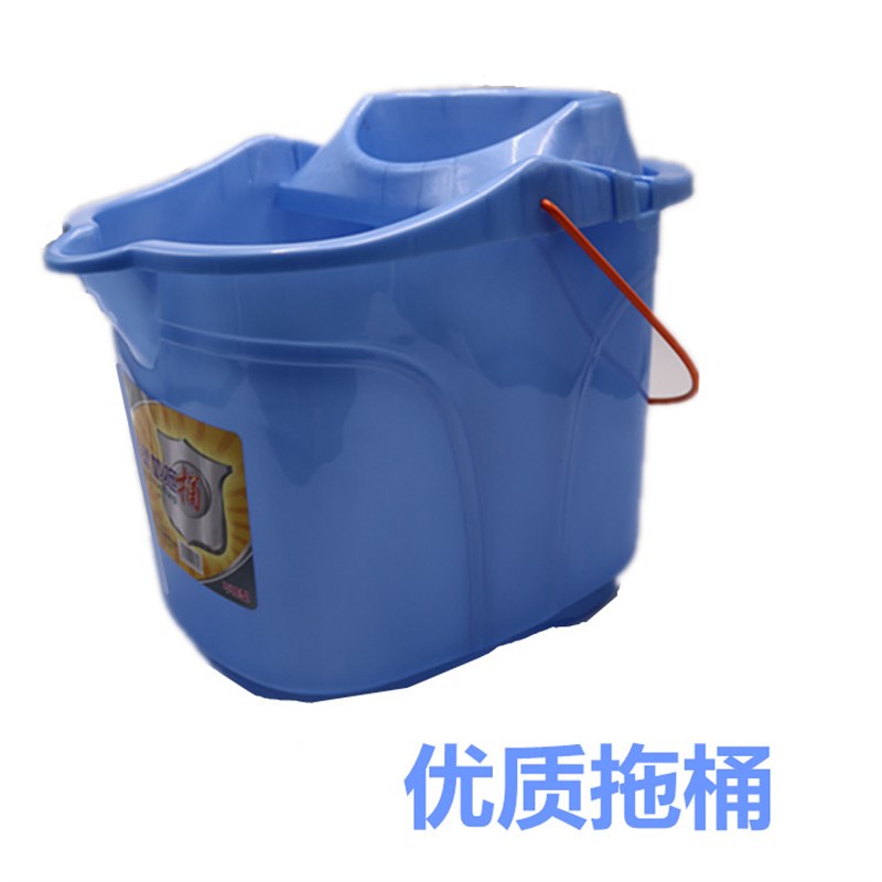 手压带滑轮加厚洗拖桶挤水桶墩布洁单桶压干桶家用大容量批量