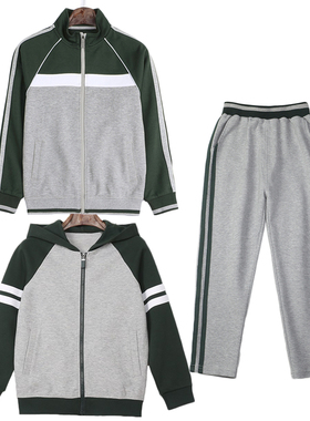 小学生校服套装春秋英伦女童灰色裤子儿童墨绿色棒球服男童外套