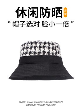 日系韩版个性气质纯色百搭渔夫帽子女士户外防寒盆帽厚款水桶帽子