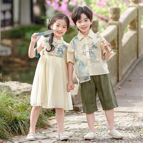汉服儿童夏季中国风男女童兄妹装超仙古装幼儿园小学生六一表演服
